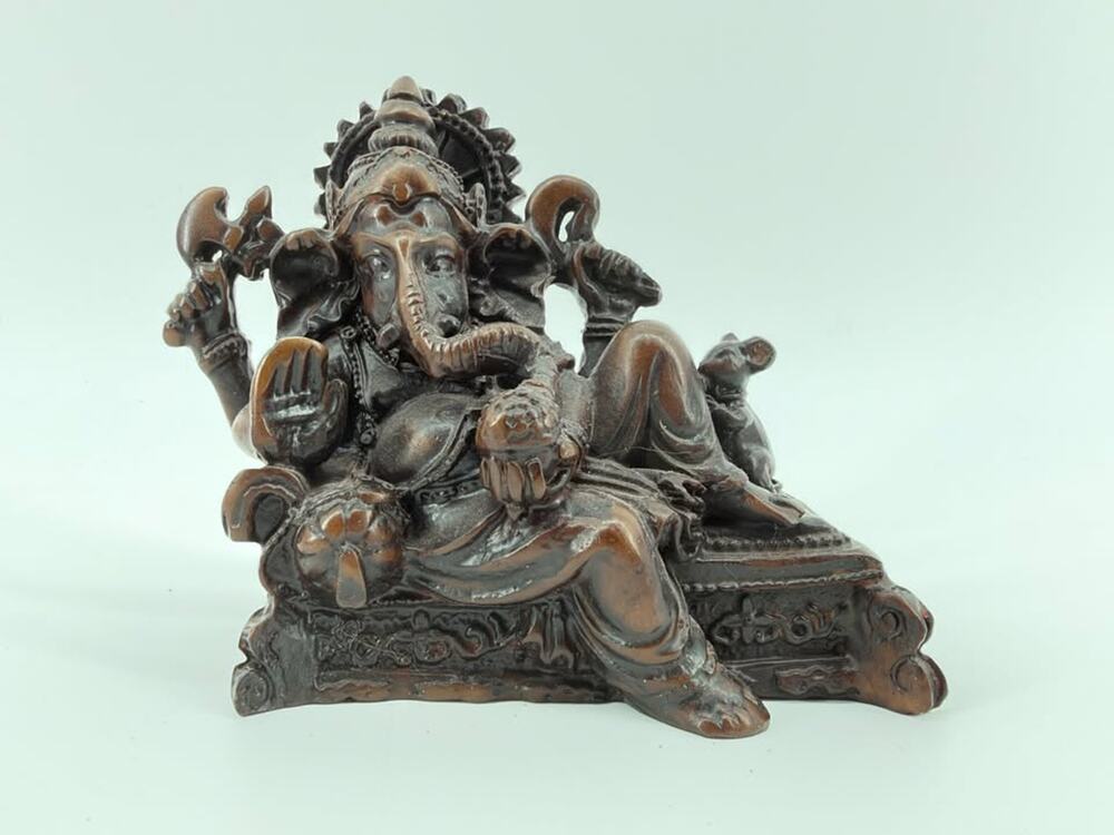 Handmade Resin Resting Ganesha Statue - Small